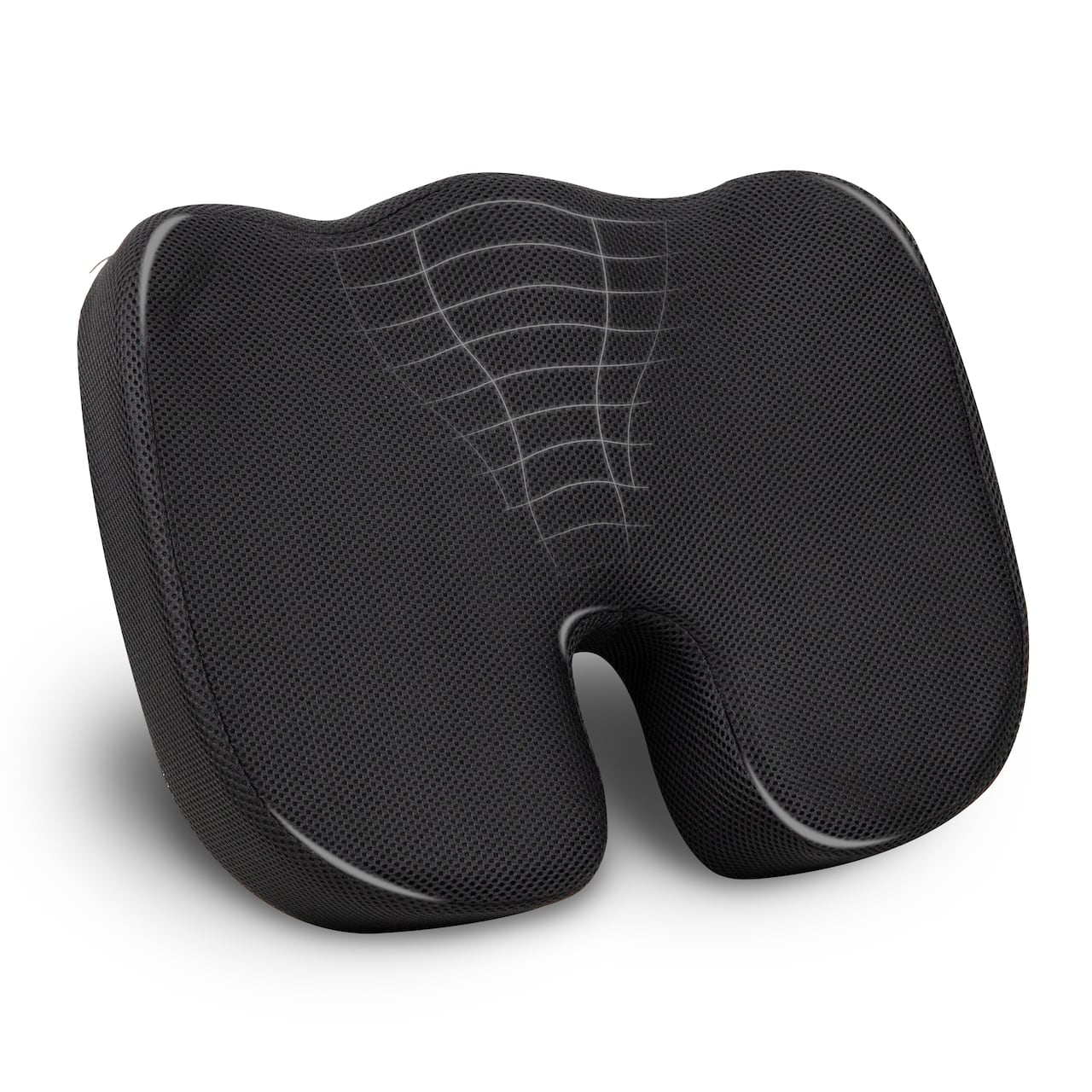 Mind Reader Memory Foam Seat Cushion with Air-Cloud Technology, Black